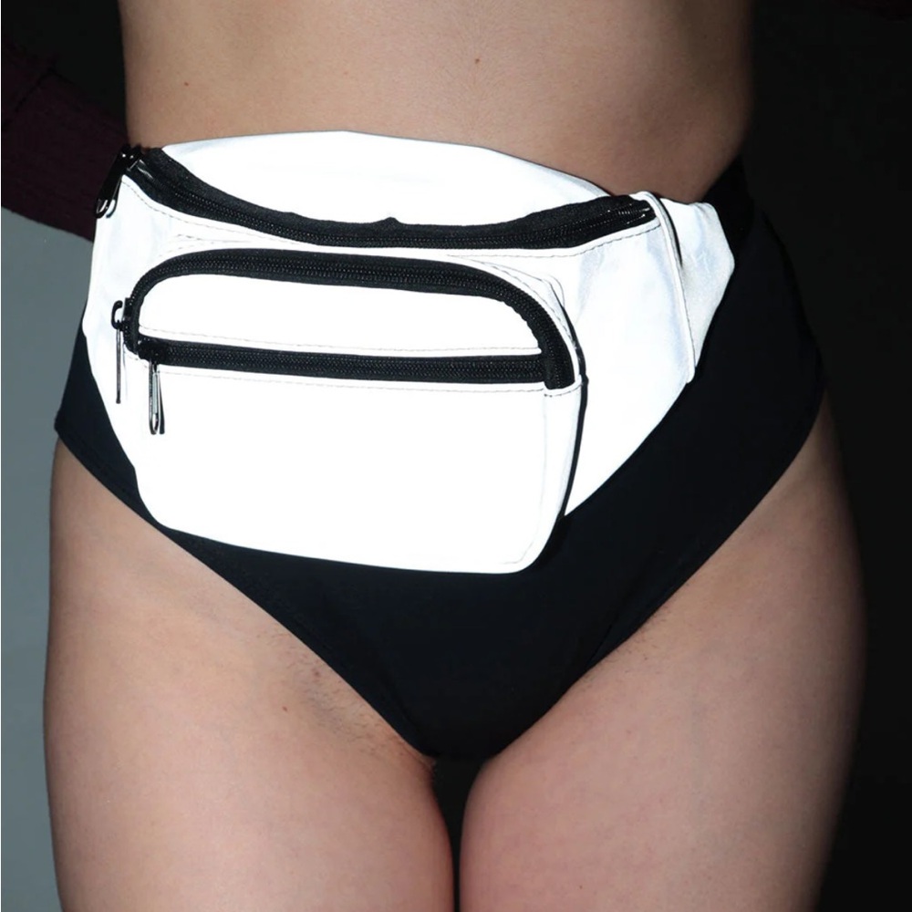 iHeartRaves TECHNO TWILIGHT SILVER REFLECTIVE FANNY PACK